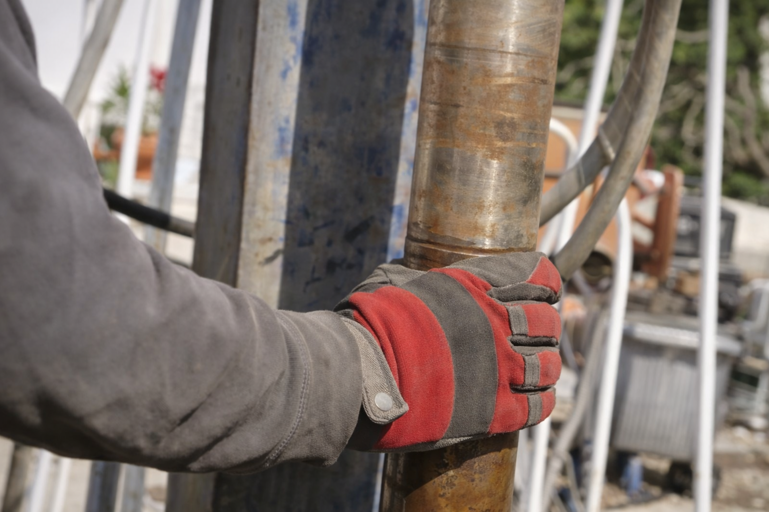Reparatur einer Bewässerungsanlage